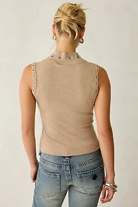 Daisy Street Steel Grommet Detail High Neck Tank Top