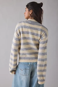 Daisy Street Crumble Striped Zip-Up Cardigan