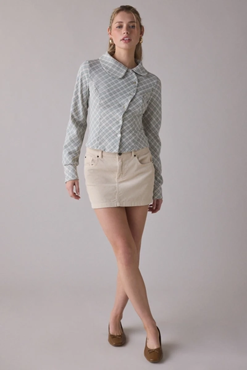 Daisy Street Scoop Asymmetric Button-Down Shirt