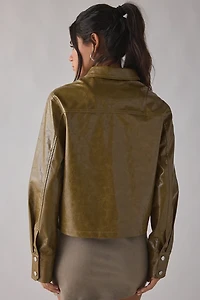 UO Roxy Zip-Up Faux Leather Moto Jacket