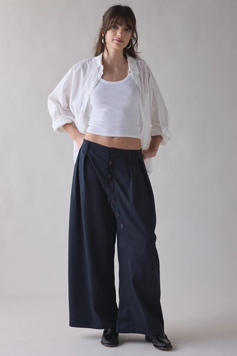 Daisy Street Muse Button-Leg Baggy Trouser