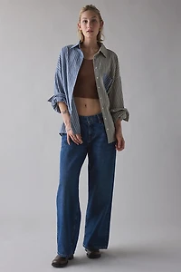 Daisy Street Patchwork Oversized Button-Down Shirt