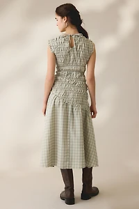 Daisy Street Vivi Asymmetric Ruched Midi Dress