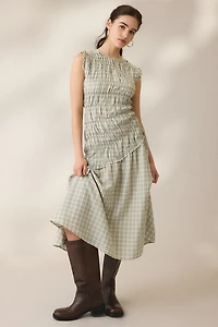 Daisy Street Vivi Asymmetric Ruched Midi Dress