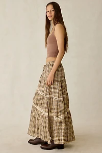 Daisy Street Clove Asymmetric Tiered Maxi Skirt