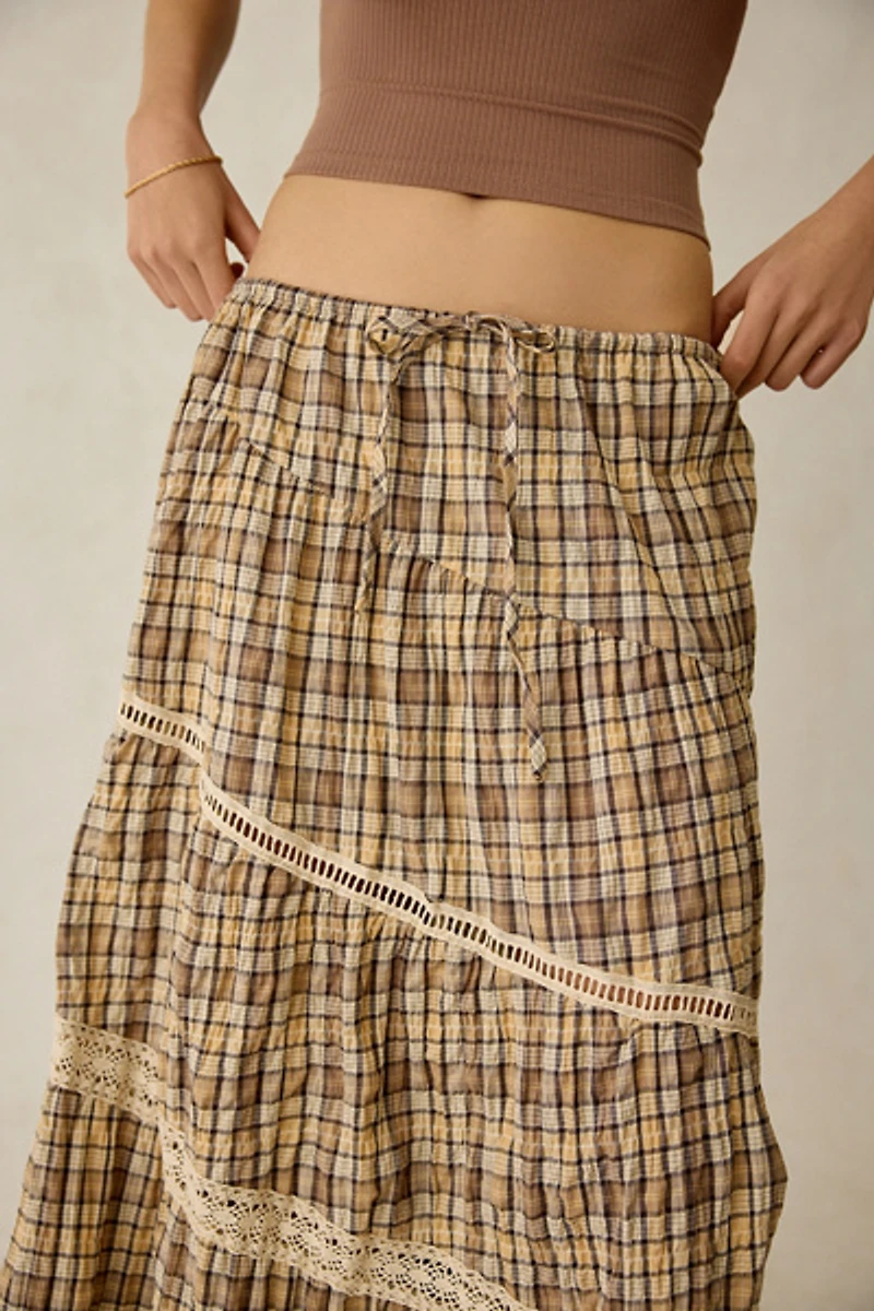 Daisy Street Clove Asymmetric Tiered Maxi Skirt