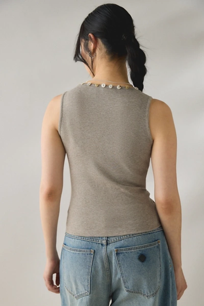 Daisy Street Opal Asymmetric Button Detail Tank Top