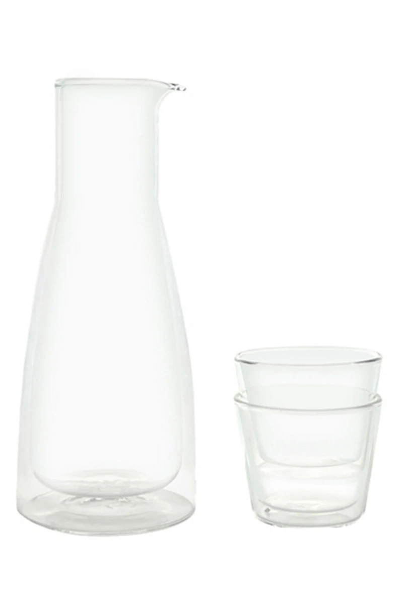 Cloudnola Double-Wall Carafe & Drinking Glass Set