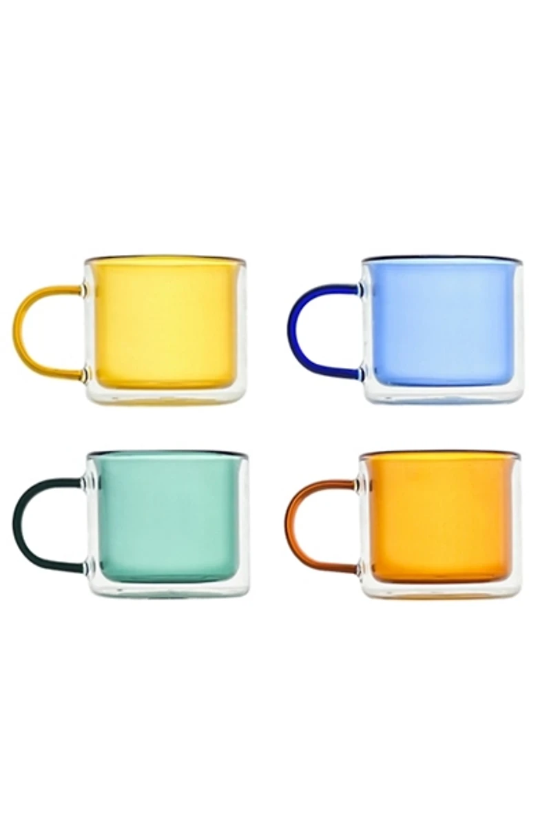 Cloudnola Double-Wall Glass Mug - Set Of 4