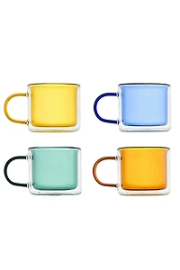Cloudnola Double-Wall Glass Mug - Set Of 4