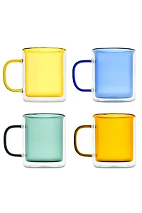 Cloudnola Double-Wall Glass Mug - Set Of 4