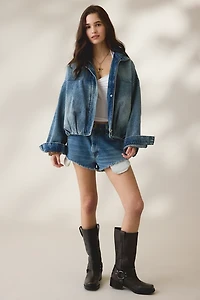 UO Jenni Oversized Denim Bomber Jacket