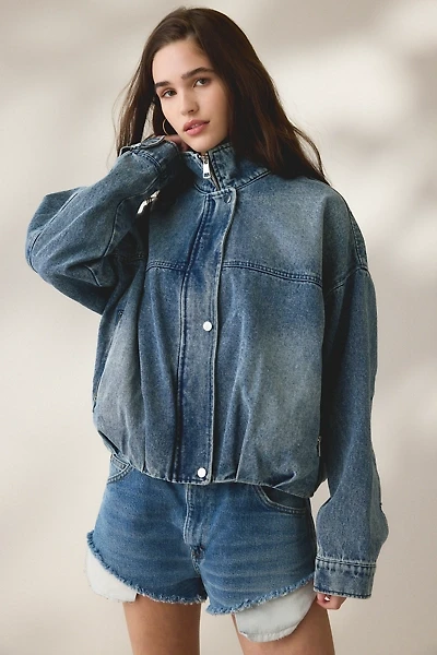 UO Jenni Oversized Denim Bomber Jacket