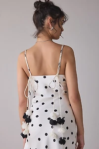 En Saison Abigail Polka Dot Lace Trim Slip Maxi Dress