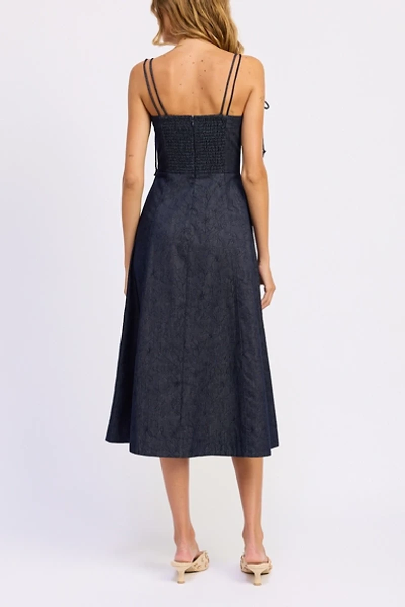 En Saison Darby Jacquard Corset Midi Dress