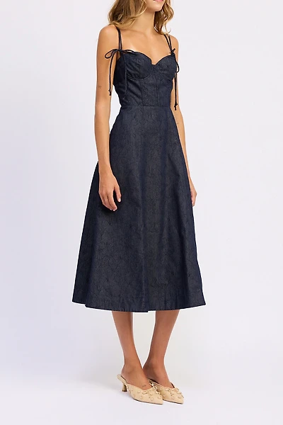 En Saison Darby Jacquard Corset Midi Dress