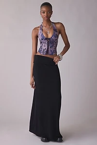 Out From Under Sasha Lace-Up Plunging Halter Neck Corset Top