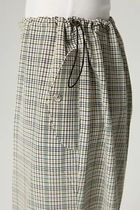 Nocturne Plaid Wide-Leg Drawstring Pants