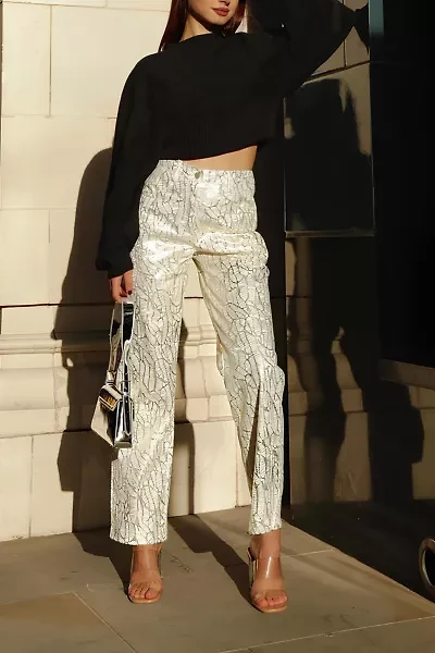 Amy Lynn  Lupe Printed Metallic Pant