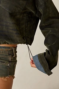 Azalea Wang Sampson Flocked Denim Jacket