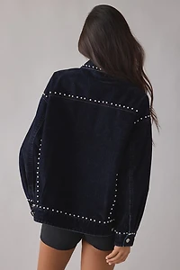Azalea Wang Micah Studded Oversized Denim Jacket