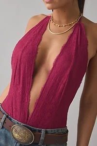 Out From Under Plunge Front Lace Bodysuit