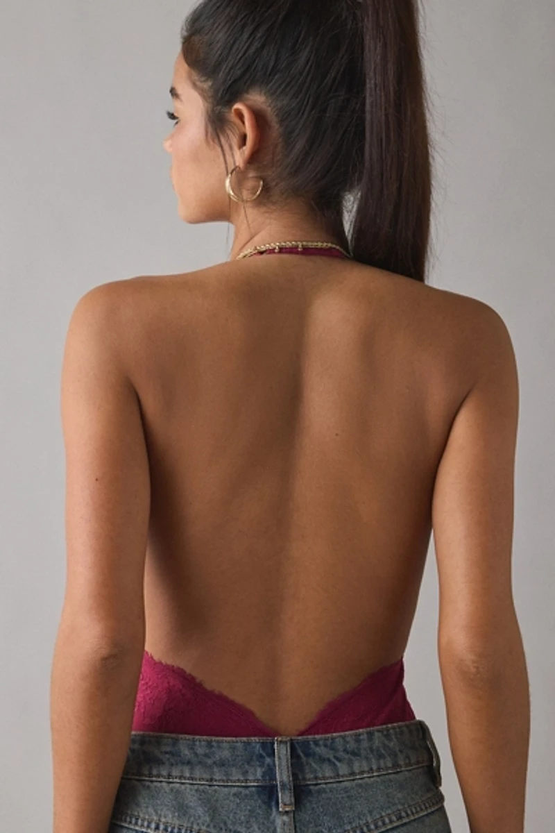 Out From Under Plunge Front Lace Bodysuit