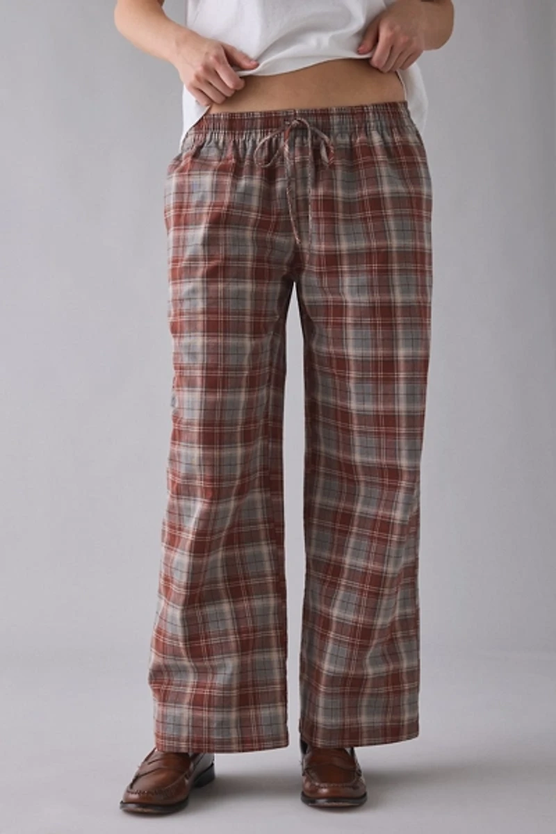 BDG Blake Plaid Pull-On Baggy Pant