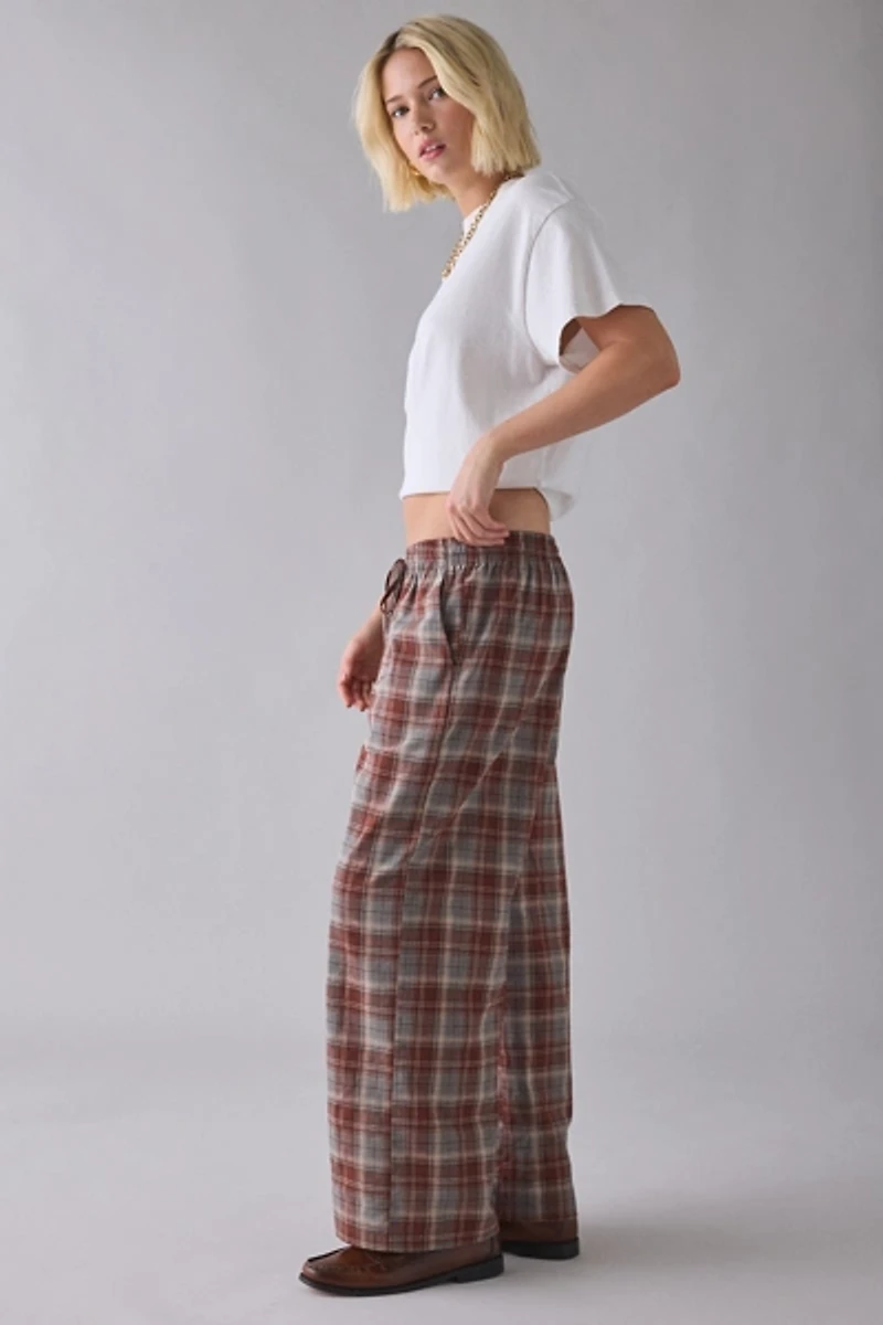 BDG Blake Plaid Pull-On Baggy Pant