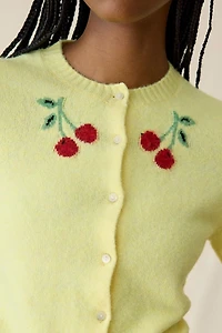 Kimchi Blue Rachel Cherry Land Short Sleeve Cardigan