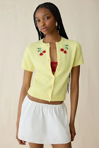 Kimchi Blue Rachel Cherry Land Short Sleeve Cardigan