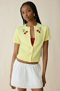 Kimchi Blue Rachel Cherry Land Short Sleeve Cardigan