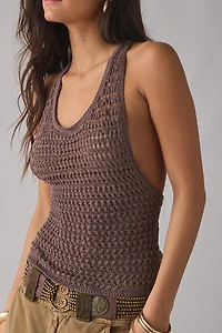 UO Cleo Pointelle Knit Strappy Tank Sweater