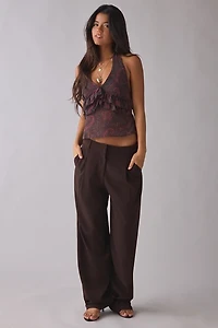 Motel Casoya Ruffle Halter Top