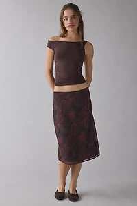 Motel Suriela Low-Rise Slip Midi Skirt