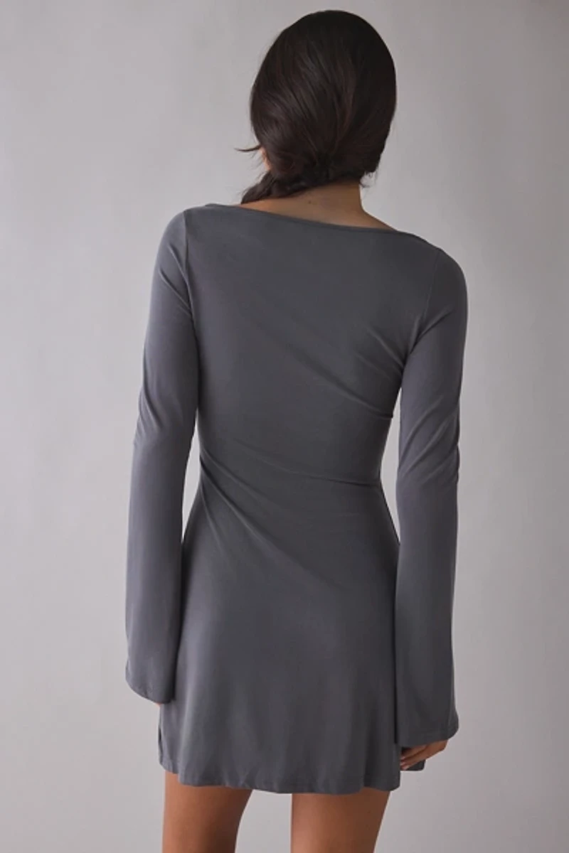 Motel Selvia Diamante Floral Long Sleeve Mini Dress