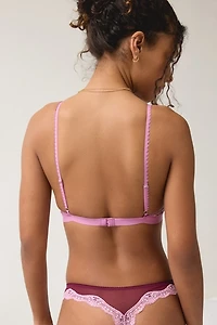Out From Under Soft Spot Floral Embroidered Mesh Bralette