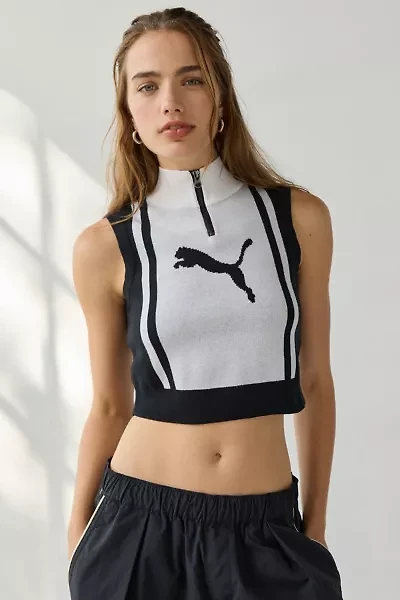 Puma Future Archive Jacquard Knit Half-Zip Tank Top