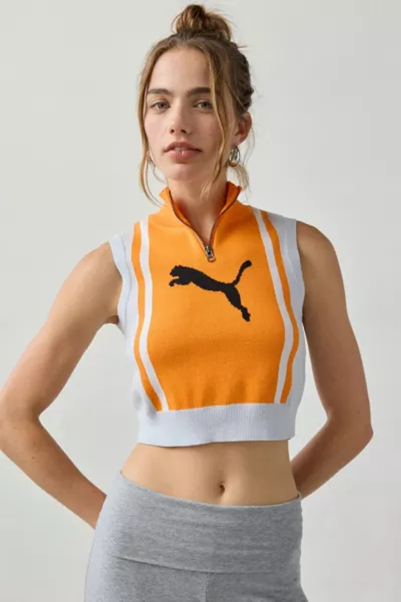 Puma Future Archive Jacquard Knit Half-Zip Tank Top
