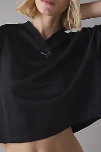 Puma League V-Neck Cropped Jersey Tee