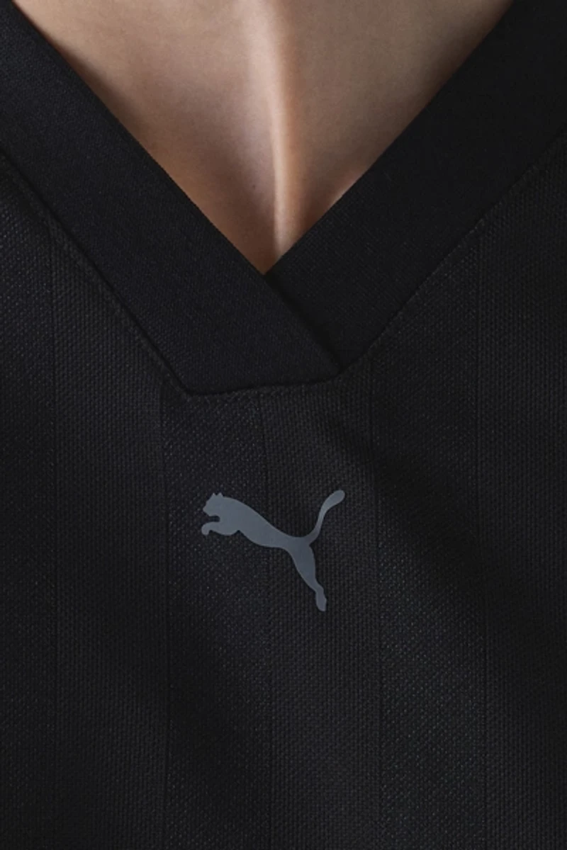 Puma League V-Neck Cropped Jersey Tee