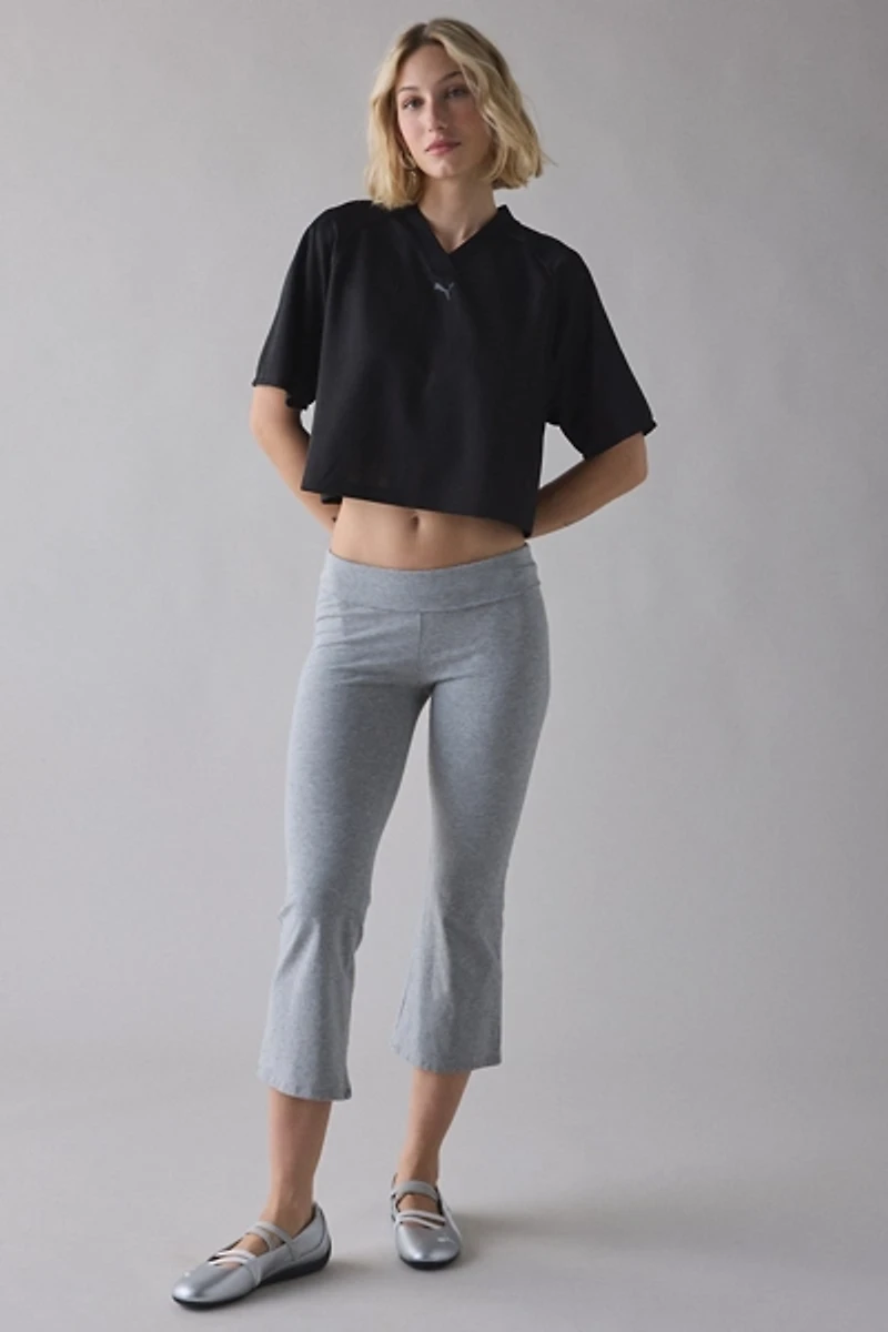 Puma League V-Neck Cropped Jersey Tee