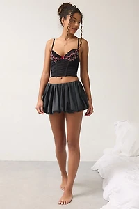 Out From Under Soft Spot Floral Embroidered Mesh Corset