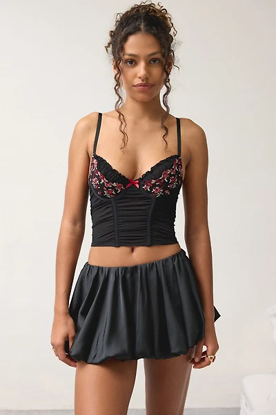 Out From Under Soft Spot Floral Embroidered Mesh Corset
