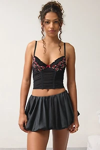 Out From Under Soft Spot Floral Embroidered Mesh Corset