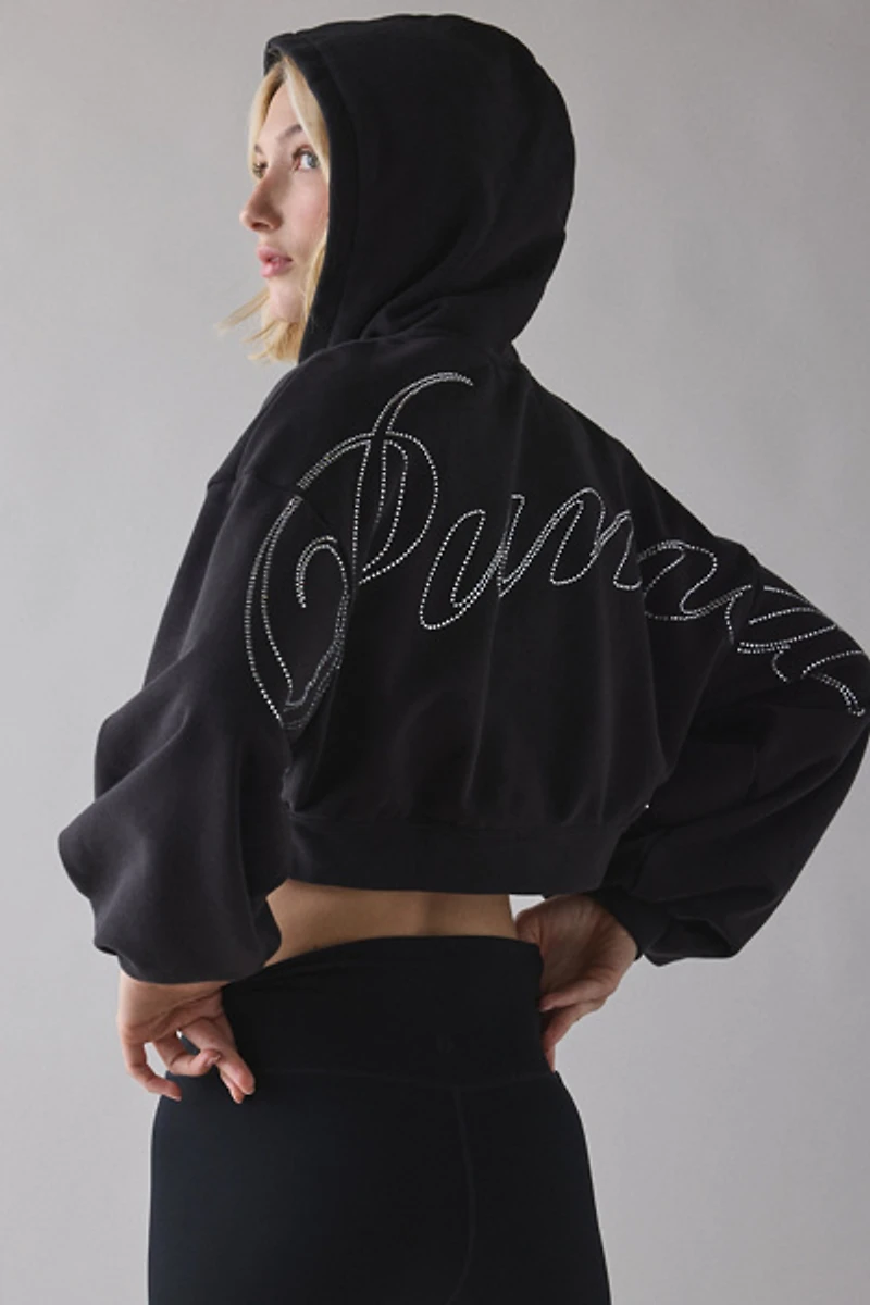 Puma Essentials Bedazzled Graphic Full-Zip Hoodie Sweatshirt