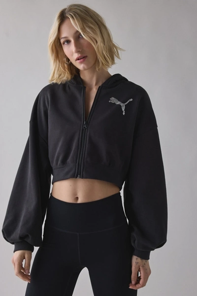 Puma Essentials Bedazzled Graphic Full-Zip Hoodie Sweatshirt