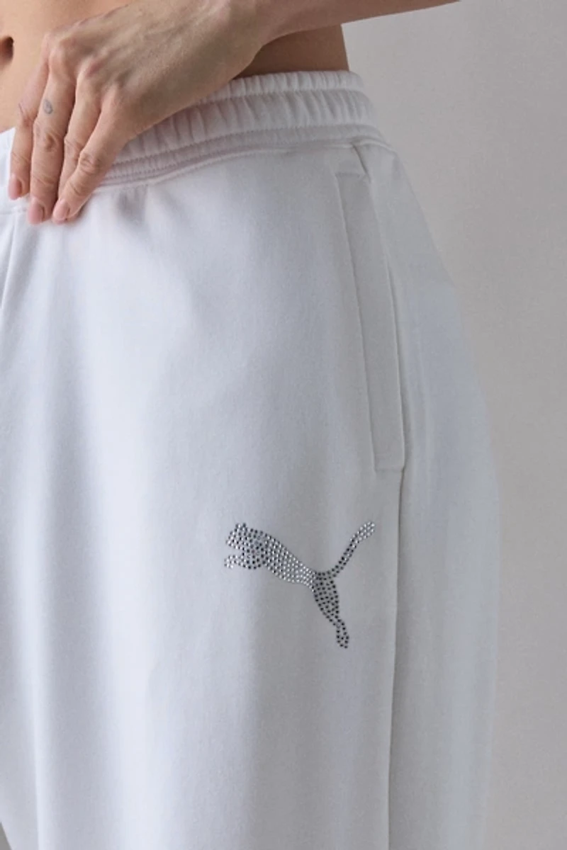Puma Essentials Bedazzled Graphic Slouch Sweatpants