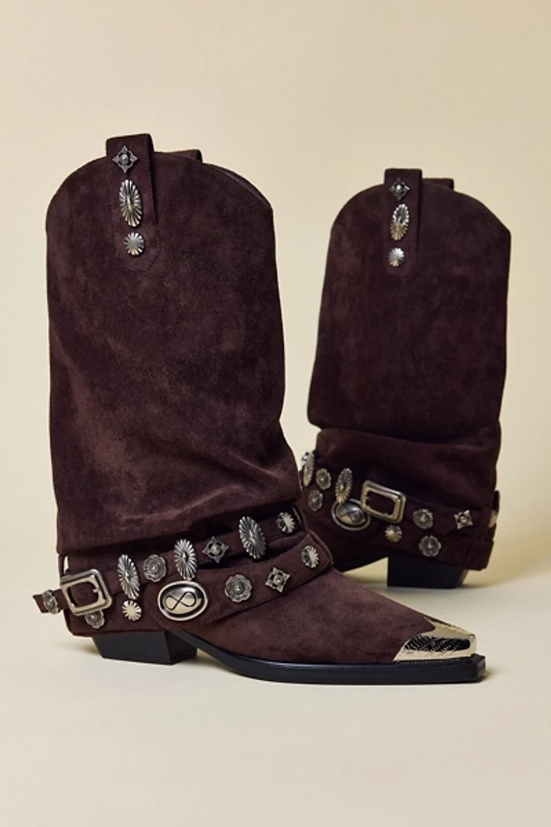 Azalea Wang Ashraf Belted Western Boots