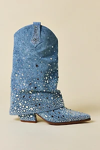 Azalea Wang Christos Denim Western Boot